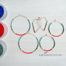 Load image into Gallery viewer, Rio // weightless glass gold filled miyuki beaded hoops
