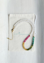Load image into Gallery viewer, Secret Garden// tourmaline + white jade necklace
