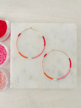 Load image into Gallery viewer, Sorbet weightless glass gold filled miyuki beaded hoops
