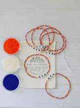 Load image into Gallery viewer, UVA Game Day School Spirit Cavaliers // Dainty layering czech glass stretch bracelet
