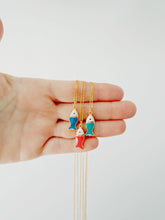 Load image into Gallery viewer, Catch and Release // painted Fish pendant necklace
