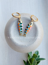 Load image into Gallery viewer, Marrakech // fish latch hoop earrings
