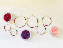 Load image into Gallery viewer, Tivoli // Japanese miyuki glass gold filled hand beaded hoop earrings
