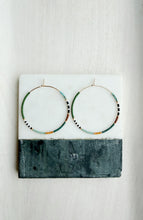 Load image into Gallery viewer, Skipping Rocks // weightless glass gold filled miyuki beaded hoops
