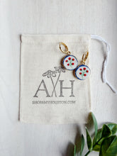 Load image into Gallery viewer, Fresh off the vine // ceramic painted latch hoop dangles
