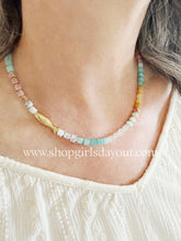 Load image into Gallery viewer, Healing Waters // fish pendant cube gemstones necklace

