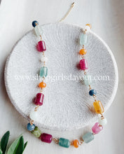 Load image into Gallery viewer, Color Crush// smooth tube round rondelle gemstone necklace
