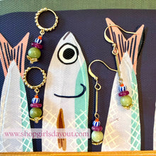 Load image into Gallery viewer, Free Spirit / mixed glass + gemstone dangles
