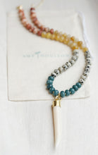 Load image into Gallery viewer, Vivi // carved buffalo bone tusk gemstone necklace
