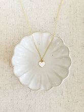 Load image into Gallery viewer, Adore white enamel heart pendant necklace in gold
