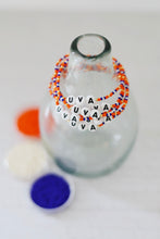 Load image into Gallery viewer, UVA Game Day School Spirit Cavaliers // Dainty layering czech glass stretch bracelet
