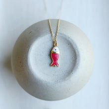 Load image into Gallery viewer, Catch and Release // painted Fish pendant necklace
