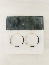 Load image into Gallery viewer, Dalmatian Coast  // weightless glass gold filled miyuki beaded hoops
