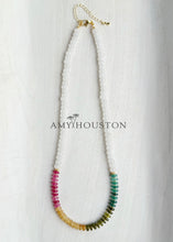 Load image into Gallery viewer, Secret Garden// tourmaline + white jade necklace
