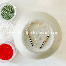 Load image into Gallery viewer, Moss and Flame // weightless glass gold filled miyuki beaded hoops
