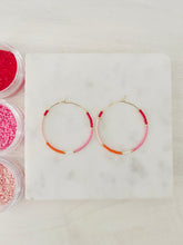 Load image into Gallery viewer, Sorbet weightless glass gold filled miyuki beaded hoops
