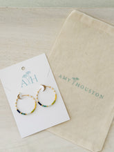 Load image into Gallery viewer, Yacht Club // Japanese Miyuki glass hand beaded gold filled hoop earrings
