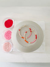 Load image into Gallery viewer, Sorbet weightless glass gold filled miyuki beaded hoops
