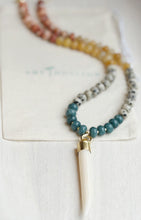 Load image into Gallery viewer, Vivi // carved buffalo bone tusk gemstone necklace
