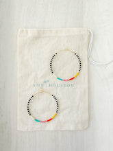 Load image into Gallery viewer, California Dreamin // Japanese Miyuki glass hand beaded gold filled hoop earrings
