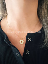 Load image into Gallery viewer, Surrounded by Faith // crystal medallion cross cut out pendant necklace
