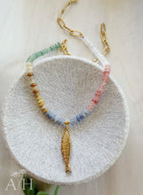 Load image into Gallery viewer, Catch of the Day // fish pendant gemstone necklace
