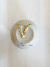 Load image into Gallery viewer, Sorrento // fish // pave turquoise post dangle earrings
