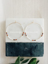 Load image into Gallery viewer, Sweater Weather// weightless glass gold filled miyuki beaded hoops
