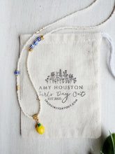 Load image into Gallery viewer, Lemon Drop // lemon pendant beaded glass necklace
