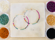 Load image into Gallery viewer, Napa Valley // Japanese Miyuki glass hand beaded gold filled hoop earrings
