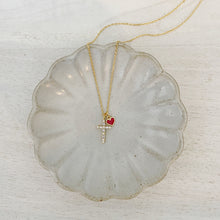 Load image into Gallery viewer, Eternal Grace tiny cross and heart necklace
