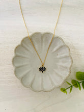 Load image into Gallery viewer, Out of the Dark lotus black pave crystal necklace

