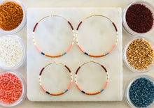 Load image into Gallery viewer, Sedona // Japanese Miyuki glass hand beaded gold filled hoop earrings
