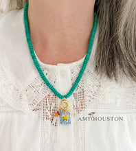Load image into Gallery viewer, Dutch Market/ checkered tile, fish charm necklace
