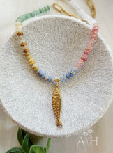 Load image into Gallery viewer, Catch of the Day // fish pendant gemstone necklace
