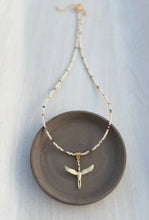 Load image into Gallery viewer, The Golden Goose // gold goose pendant gemstone necklace
