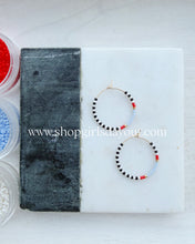 Load image into Gallery viewer, Between the Lines // weightless glass gold filled miyuki beaded hoops

