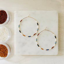 Load image into Gallery viewer, Highland weightless round glass bead hoops
