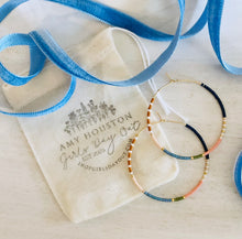 Load image into Gallery viewer, Pocket Full of Posies // Japanese Miyuki glass hand beaded gold filled hoop earrings
