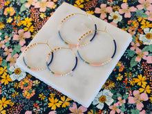Load image into Gallery viewer, Pocket Full of Posies // Japanese Miyuki glass hand beaded gold filled hoop earrings
