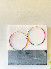 Load image into Gallery viewer, Napa Valley // Japanese Miyuki glass hand beaded gold filled hoop earrings
