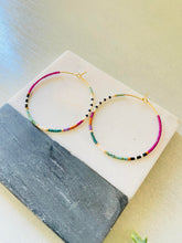 Load image into Gallery viewer, Napa Valley // Japanese Miyuki glass hand beaded gold filled hoop earrings

