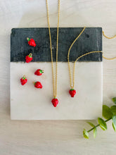 Load image into Gallery viewer, Strawberry pendant necklace
