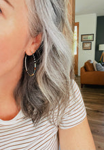 Load image into Gallery viewer, River // Japanese Miyuki glass hand beaded gold filled hoop earrings
