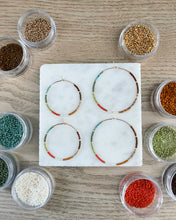 Load image into Gallery viewer, Campfire // Japanese Miyuki glass hand beaded gold filled hoop earrings
