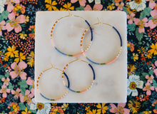 Load image into Gallery viewer, Pocket Full of Posies // Japanese Miyuki glass hand beaded gold filled hoop earrings
