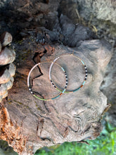 Load image into Gallery viewer, River // Japanese Miyuki glass hand beaded gold filled hoop earrings
