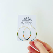 Load image into Gallery viewer, Yellowstone // Japanese Miyuki glass hand beaded gold filled hoop earrings
