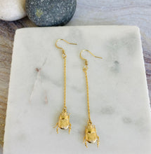 Load image into Gallery viewer, Quirky Beetle dangle earrings
