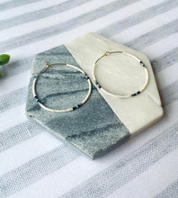 Load image into Gallery viewer, Reflection // Japanese Miyuki glass hand beaded gold filled hoop earrings
